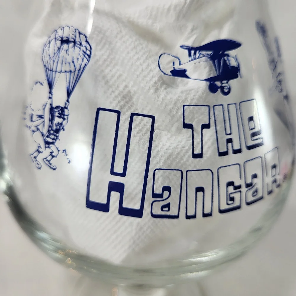 The Hangar Club Brandy Snifter GLASS Camp Springs Maryland Male Dancers